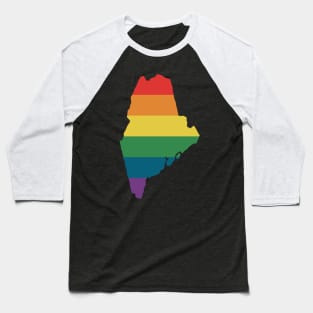 Maine State Rainbow Baseball T-Shirt